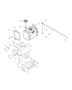 Tank Assembly Diagram and Parts List for H1748 55AI4HPS050-WAM Cub Cadet Lawn Mower